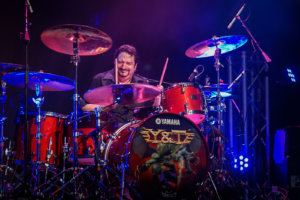 Y&T drummer Mike Vanderhule performing live at VooDoo Lounge inside Harrah's North Kansas City Casino & Hotel on May 11, 2017.
