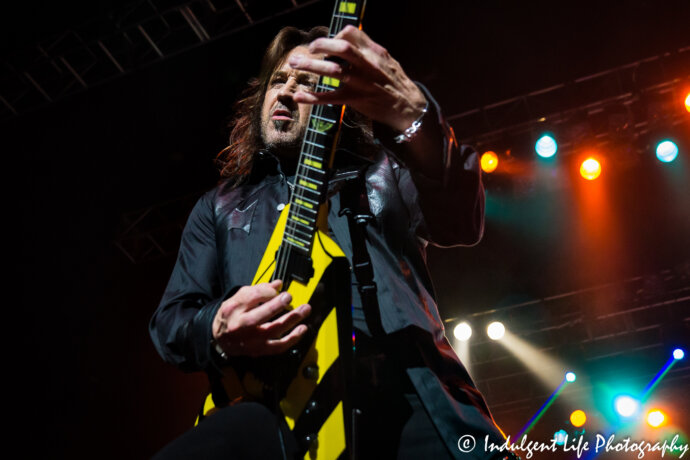 Michael Sweet of Christian metal band Stryper in concert at Ameristar Casino Hotel Kansas City on May 25, 2018.