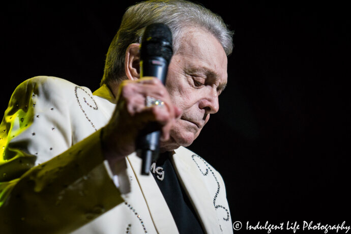 Country and pop music artist Mickey Gilley at the "Urban Cowboy" reunion show at Ameristar Casino's Star Pavilion in Kansas City, MO on July 13, 2018.