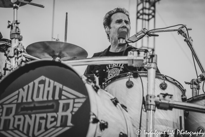 Drummer Kelly Keagy of Night Ranger playing live at the Missouri State Fair in Sedalia, MO on August 16, 2018.